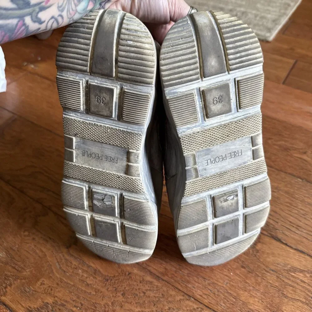 Free People Let’s Wander Washed Shoe Sneaker Womens Size 39 US 8.5 Gray